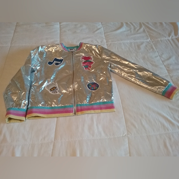 Trolls World Tour Metallic Patchwork Bomber Jacket - Picture 2 of 8